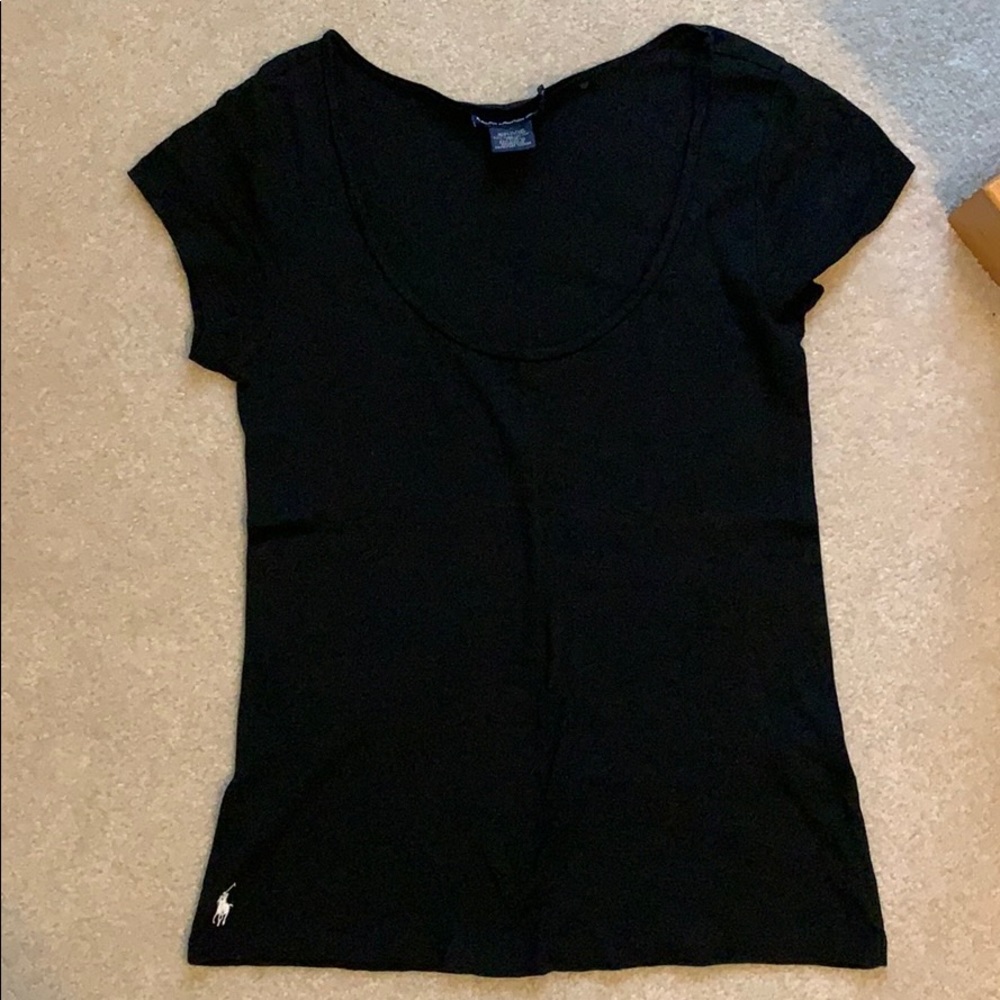 RL Polo black scoop neck tshirt